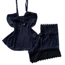 Pijama Babydoll Feminino Com Renda e Alça Regulável Pijama Babydoll Feminino Com Renda e Alça Regulável