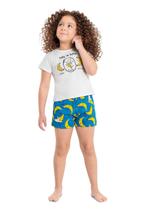 Pijama Bananinha Infantil Feminino com Blusa e Short em Meia Malha Quimby