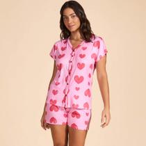 Pijama Baunilha Manga Japonesa Viscose Ve27 Rosa Feminino - Rosa - Feminino - 40