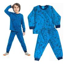 Pijama Bebê Menino Manga Longa E Calça Algodão Kamylus 12495