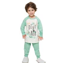 Pijama Bebê Menino Manga Longa e Calça Dinossauro 0015