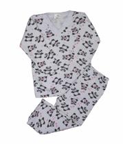 Pijama bebe moletom flanelado panda