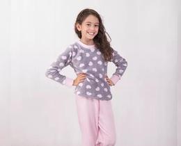 Pijama Bella Plush Moda Infantil Manga Longa Inverno Noite