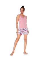 Pijama Bermuda Malha PV Verão Feminino Rosê