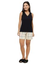 Pijama Bermudoll Feminino Bela Notte Regata Com Renda Viscose