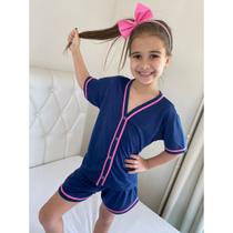 Pijama blogueirinha Infantil de Botão Baby doll americano - PIJAMAS VIÇOSA