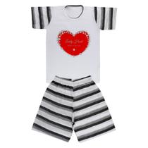 Pijama Blusa com Coração e Short - Big Bless