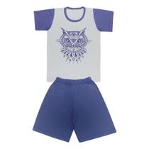Pijama Blusa com Coruja e Short - Big Bless Pijama Blusa com Coruja e Short - Big Bless
