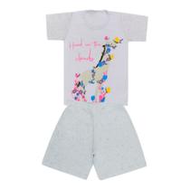 Pijama Blusa com Girafa e Short - Big Bless