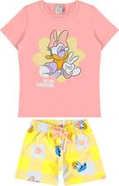 Pijama Blusa Manga Curta+Short Algodão Margarida Menina