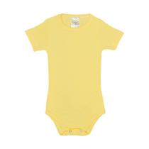 Pijama Body Amarelo Ribana Canelada - Izitex Pijama Body Amarelo Ribana Canelada - Izitex