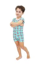 Pijama Body Baby Curto Divertido Macaquinhos