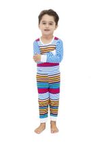 Pijama Body Baby Longo Divertido Listras Coloridas