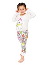 Pijama Body Baby Longo Natal Boneco de Neve
