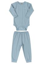 Pijama Body manga longa e Calça em malha - Tam P: 0-03M / M: 6-9M / G: 9-12M - UP BABY