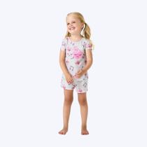 Pijama Brilha No Escuro Manga Curta Coração Infantil Menina Kyly 1001143 Mescla Pijama Brilha No Escuro Manga Curta Coração Infantil Menina Kyly 1001143 Mescla