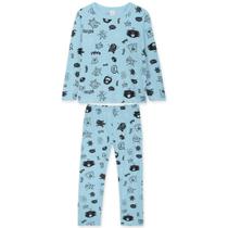 Pijama brilha no escuroinfantil monstrinhos azul marisol