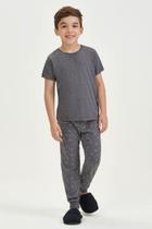 Pijama Calça Manga Curta Menino Mescla Família