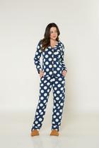 Pijama Camisaria Manga Longa Azul Marinho Pijama Camisaria Manga Longa Azul Marinho