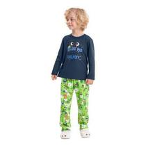 Pijama Camiseta e Calça Infantil Menino (Azul Marinho) Quimby