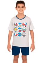 Pijama Camiseta Pokebolas e Short - Izitex Pijama Camiseta Pokebolas e Short - Izitex