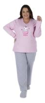 Pijama Canelado Inverno Longo Feminino Victory Plus Size