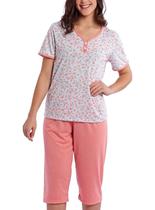 Pijama Capri Desire 1045 Feminino Estampa Floral Poliviscose T. P/XG