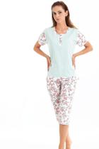 Pijama capri floral feminino adulto