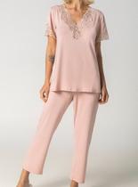 Pijama Capri Inspirate 130410 Feminino Homewear Renda e Viscose T. P/GG