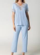 Pijama Capri Inspirate 130410 Feminino Homewear Renda e Viscose T. P/GG