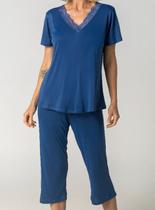 Pijama Capri Inspirate 130420 Feminino Renda e Microfibra T. P/GG Pijama Capri Inspirate 130420 Feminino Renda e Microfibra T. P/GG