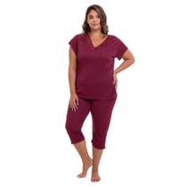 Pijama Capri Liganete Vinho 2470 Plus Size