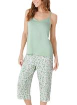 Pijama Capri Malwee 1000133186 Feminino Estampado Viscose Stretch T. P/GG