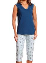 Pijama Capri Paulienne 380.74 Feminino Estampado Algodão T. 42/50