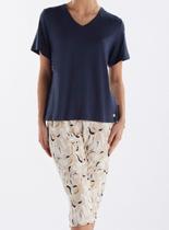 Pijama Capri Pzama 050259 Feminino Estampado Viscolycra T. M/EG