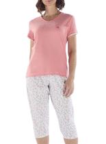 Pijama Capri Pzama 050301 Feminino Estampado Meia Malha T. P/EG