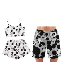 Pijama Casal Feminino Masculino Curto Namorados Samba Canção