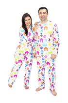 Pijama Casal Longo Divertido Alegria