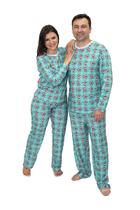 Pijama Casal Longo Divertido Macaquinhos - Alegria de Montar