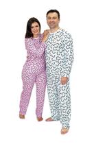 Pijama Casal Longo Divertido Pandinhas