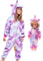 Pijama CHETOSHO Unicorn com capuz para meninas, macacão de Halloween 3-4Y