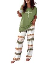 Pijama CHICME 2 Peças Manga Curta Ombre para Casa Pijama CHICME 2 Peças Manga Curta Ombre para Casa
