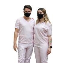 Pijama Cirúrgico Conjunto Hospitalar -Rosa Bebe-Gabardine G