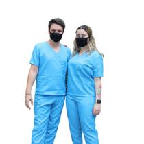 Pijama Cirúrgico Conjunto Hospitalar UnissexOxford Azul M