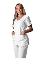 Pijama Cirúrgico Feminino Oxford Uniforme - Camisa E Calça - Dona Moça