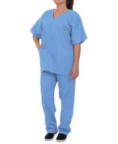 Pijama Cirúrgico Oxford Azul Bebê Não Amassa Seca Rápido Artipé