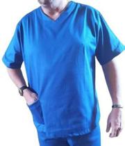 Pijama Cirurgico Scrub Tecido Oxford Leve Poliester 100% ( Blusa e Calça) Azul Royal