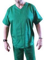 Pijama. Cirurgico Scrub Tecido Oxford Leve Poliester 100% ( Blusa e Calça) Verde Bandeira