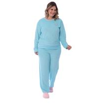 Pijama Classic Plus Size Plush Feminino de inverno Victory