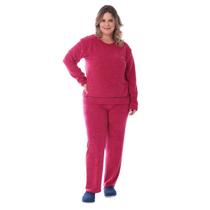 Pijama Classic Plus Size Plush Feminino de inverno Victory